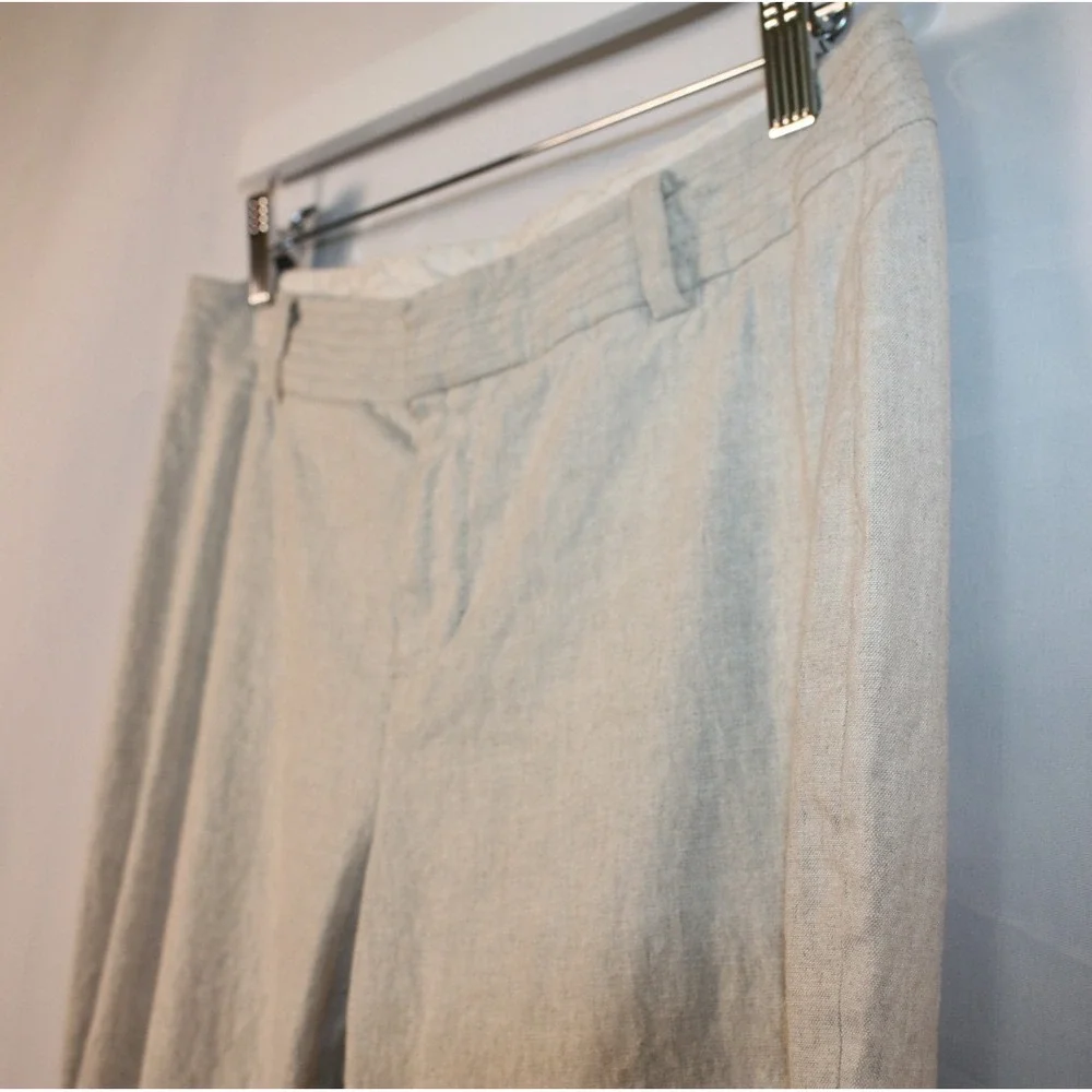 Banana Republic Pants Womens 4 Beige Contour Fit Stretch Linene Blend Beach Vaca